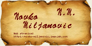 Novko Miljanović vizit kartica